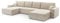FurniShop24 Ecksofa mit Schlaffunktion und Bettkasten - Eckcouch U-Form, Klappsofa - Schlafcouch zum Wohnzimmer, Modern Design Schlafsofa Mango U: Beige