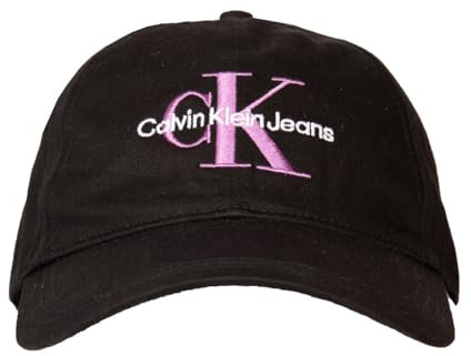 Calvin Klein Jeans Cappello Baseball Visiera Parte Posteriore Regolabile Logo Ricamato Articolo ZW0ZW02539, BDS Black/Nero, Unica - One Size
