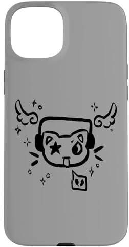 iPhone 15 Plus Y2K 90s Cat with Headphone Headset Case