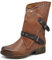 IF Fashion Scarpe Da Donna Stivali Stivaletti Biker Fibbie Anfibi Al Polpaccio Largo Con Borchie 647-2 Marrone N.37