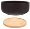 KONTONTY 1 Juego Maceta Redonda De Barro Maceta De Bonsai Maceta para Plantas De Interior Bonsaiter con Drenaje Macetas De Terracota Profundas Macetero Dark Brown Cerámica
