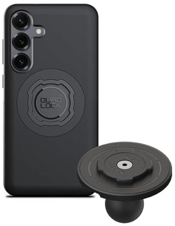 Quad Lock 1 Ball Top Cap Phone Mount Kit with MAG Phone Case and MAG Wireless Charging Head for Galaxy S25+, Compatible with RAM 1 Socket arms for Car, Truck or RV.