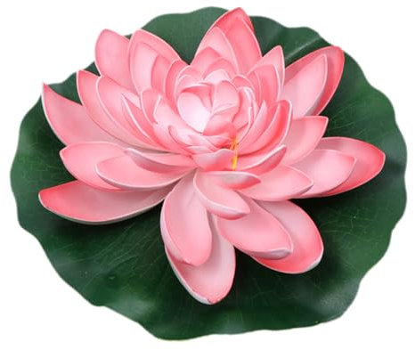 GLEAVI Künstliche Lotusblume Schwimmende Blume Aus Eva Dekoration Für Teich Garten Und Aquarium Lebensnahe Blumenornamente in Sanftem Rosa