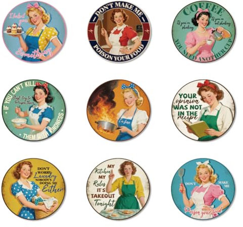 ANATTASOUL 9 Pièces sous-Verres Peinture, Ménagère Rétro Été Dessous de Verre Peinture Coasters, Arts et Artisanat pour Adultes, Peinture Dessous de Verre pour Maison, Bar