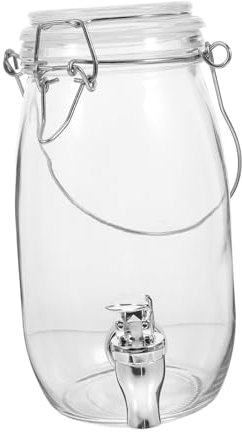 ABOOFAN Distributeur de Boissons en Verre avec Robinet 5 Litres Contenant Alimentaire Design Étanche pour et Réunions Accessoire Pratique