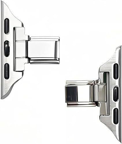 Stainless Steel Connector Compatible with Apple Watch, Bracelet Strap Adapter Replacement Link Attachment Connectors for Jewelry Making (Silver, 42/44/45/46mm)