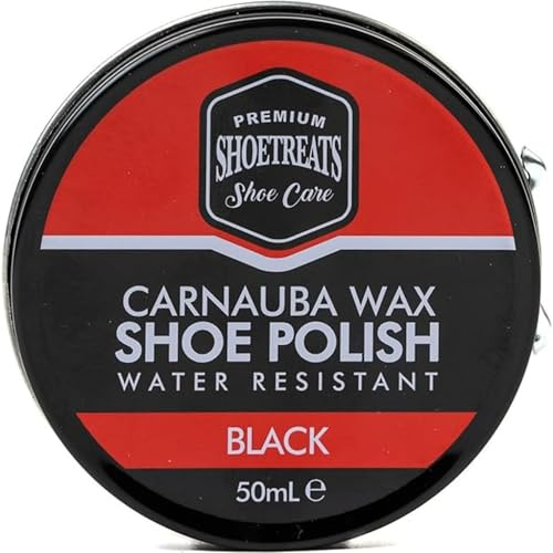 BERLIN DEALZ ShoeTreats Premium Carnauba Wax Shoe Polish – Black 50ml Tin - High Gloss Shine & Water-Resistant Protection - Leather Shoe & Boot Polish