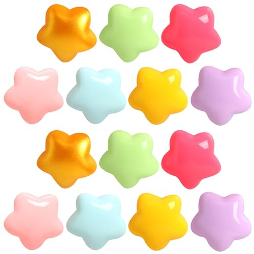 14Pcs Mini Star Fridge Magnets,Cute Magnetic Colorful 3D Tiny Small Cute Star Magnet Multi-PurposeTiny Decorative Magnetfor Crafts, Notice Board,Kitchen,Office,Classroom,School