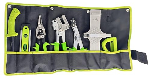 Durastry-7 Outils Placo Ultra Robuste. Kit Complet Conçu Pour Durer | Niveau à Bulle, Pince Coupante Rail, Lève Plaque Placo, Grignoteuse Métal, Pince à Sertir Rail Placo, Scie Placo, Rape Placo