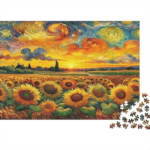 Sunflower Puzzle & Jigsaw Van Gogh Sunflowers Sustainable Premium Challenging High Difficulty Detailed Wall Decoration 52x38cm/1000pcs