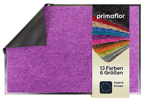Primaflor Schmutzfangmatte CLEAN – Lila, 60x180 cm | Saugstarke, Schwer entflammbare Fußmatte | Rutschfester Türvorleger für Innen | Türmatte für Eingangsbereich | Sauberlaufmatte mit Gummirand