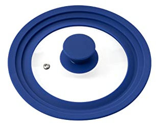 bremermann® Universal-Glasdeckel mit Silikonrand, 16/18/20 cm, klein (Blau)