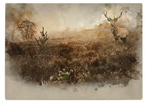 Stag Deer Brown Orange Kitchen Worktop Protector Saver Glass Chopping Board