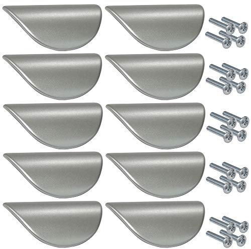 AERZETIX: Lot poignées de tiroir Placard Porte Meuble Armoire Adour Argent Mat en métal (10, 32mm)