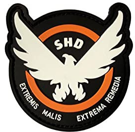 ewkft Jeu Patches Rubber S-H-D Badge Morale PVC Airsoft Patch, Diameter:9cm(3.54)