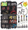 Shaddock 165tlg Angelzubehör Kit mit Angelhaken Wirbels Platinengewichte Angelrutschen Bohnen Posen Bobbers etc, Angelgerät Box Set
