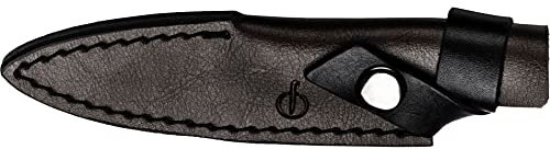 Forged Protector de cuchilla, cuchillo universal de 13 cm, de piel marrón, con cierre de botón a presión