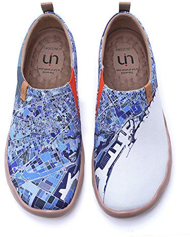 UIN Mocasines Zapatillas Hombres Planas Casual Originales Lona Slip on Mocasines Cómodo Unisexo Art de Microfibra Suela Barcelona 44