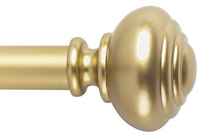 Goldene Gardinenstange, 182,9–365,8 cm, verstellbar, patentiert, schnelle und einfache Installation, kein Werkzeug, 2,5 cm lange Stange, robuste Stahlkonstruktion, unterstützt schwere Stoffe,