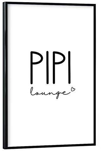 artboxONE Poster mit schwarzem Rahmen 30x20 cm Typografie PIPI Lounge | Toilette - Bild PIPI Lounge Badezimmer Bath