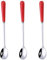 Goeielewe 3PCS Mixing Spoons for Coffee, Dessert, Ice Cream, Milkshake, Stainless Steel Iced Teaspoon with Ceramic Handle Tablespoons Espresso Cocktail Stirring Spoons, 6.8-Inch (Red)