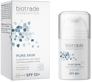 Pure Skin Glow Revival Gesichtscreme 50SPF 50 ml Tief hydratierender Tagescreme bei den ersten Anzeichen von müde und schlapper Haut bei biotrade