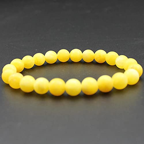Chakra 8mm Naturstein Perlen Armband Männer Frauen Schmuck Lava Rock Farbiger Quarz Schwarz Matt Perlen Stretch Charm Yoga-Gelb Matt