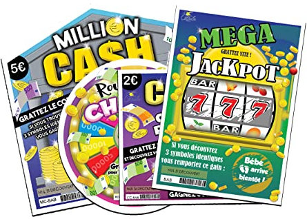Carte à gratter Annonce Grossesse - bébé arrive bientôt ! (4 Cartes Bébé arrive bientôt! (Million cash, mega jackpot, Roue de la Chance, Cash ou pas Cash) !)