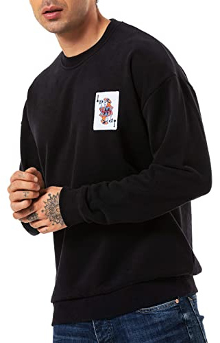 Redbridge Sweatshirt Pullover aufgestickte König Karte