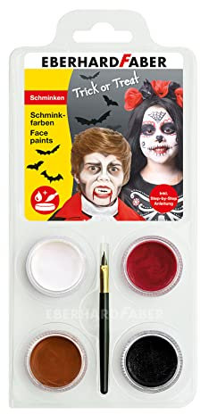 Eberhard Faber 579027 - Kinderschminke Set Dracula, 4 Schminkfarben mit Pinsel und Anleitung