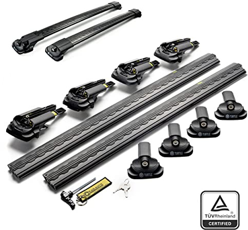Turtle AIR1 | Galerie de Toit, Barres de Toit | Compatible avec Mercedes GLE W166 2016-2019; pour Le Montage de coffres de Toit, de Porte-vélos, d’échelles | Structure en Aluminium Durable | TÜV