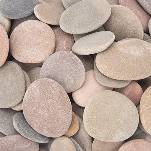 [Etwa 97 Stück – 105 Stück] (8,2 kg) Malsteine, 5,9 cm - 9,4 cm Flusssteine, DIY-Steine, flache Steine, Bastelsteine, Natursteine