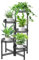 iDavosic.ly 5 Tier Iron Plant Stand for Indoor Outdoor, Corner Tiered Plant Shelf for Multiple Plants, Foldable Tall Flower Holder Display Rack for Living Room Garden Patio Balcony, Black