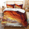 huitutu Bettwäsche Set 155x220cm Sonnenuntergang Muster Orange Bettbezug Bügelfreie Mikrofaser Orangene Bettwäsche Wiederverwendbar und 1 Kissenbezug 80x80cm
