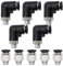 Bwintech 10 Pcs manchon de carte 6mm à 1/4 BSP mâle traversant et coude de 90 degrés raccord pneumatique, adaptateur de ligne d'air à libération rapide PL6-02 / PC6-02