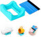 Silicone Cup Cradle with Felt Squeegee for Applying Vinyl Decals - Keeps Tumblers, Coffee Cups & Glass Cans in Place - Anti-Slip Holder for Crafting (Blue)