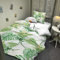 HOMHOMHA Di Ffoglie Di Palma Bettwäsche-Set für Einzelbett, tropisch, grün, Dekor, 100 % Mikrofaser, Erwachsene, 150 x 200 cm, Bettbezug und 50 x 80 cm, 2-teiliges Kissenbezug-Set