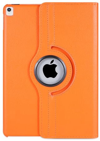 Étui avec support rotatif à 360° en cuir pour Apple iPad 10.2 9e/8e/7e génération sorti en 2021/2020/2019 et Apple iPad Pro 10.5 sorti en 2017 et Apple iPad Air 3 sorti en 2019 (orange)