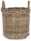 Virginia Hayward Wicker Storage Basket - Strong Durable Round Log Basket for Kindling, Natural Wicker Handcrafted Rustic Hamper with Handles 280mm x 360mm