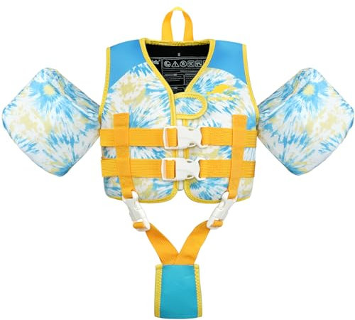 Gogokids Gilet da nuoto per bambini, con braccioli galleggianti, stile giacca da nuoto galleggiante, galleggiante, con cinghie regolabili, per bambini e bambine (3-6 anni/19-30 kg)