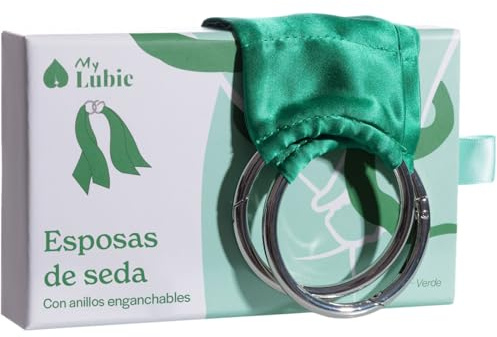 My Lubie - Menottes en Soie - Pour Couples - Anneaux Clipsables - Vert