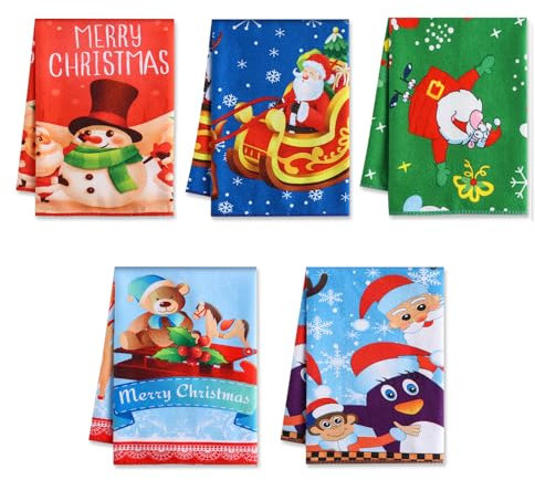 TanYiYi Geschirrtücher für Weihnachtsdeko,5er