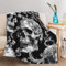 Schwarz Kuscheldecke Flauschig Decke 130x150 cm Totenkopf Schwarze Blume Fleecedecke Weich und Warme, Sherpa Wohndecke Flanell als Sofadecke Couchdecke Tagesdecke Geschenke