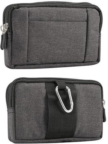 Narunii Sacchetto Clip da Cintura,Borsa da Uomo per Cellulari Porta Cellulare Orizzontale con Clip per Apple iPhone 16/15/14/13/12/11,Borsello Sport Borsetta Portafoglio (Noir, 6,4)
