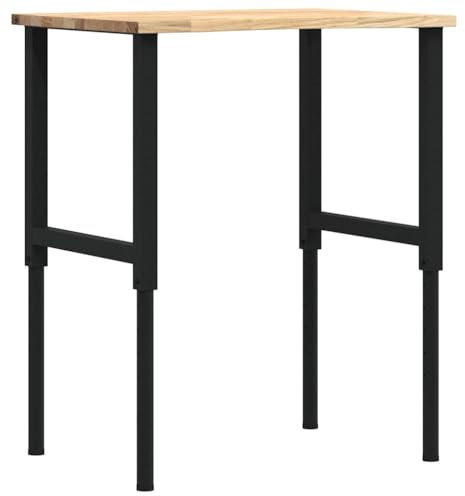 vidaXL Werkbank 80x60x(71,5-98) cm Massivholz Eiche