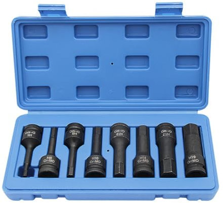 Mauedest Juego de brocas hexagonales de 1/2 pulgada, juego de brocas hexagonales de de 1/2 pulgada, tamaños métricos estándar, 8 piezas