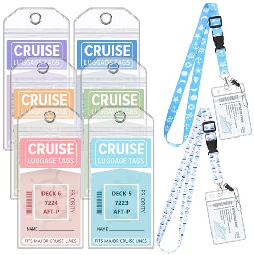 Schlüsselbänder für Kreuzfahrtschiffkarten, Kreuzfahrt-Lanyards mit wasserdichtem Ausweishalter für Cruise Essentials 2025, 2 Stück