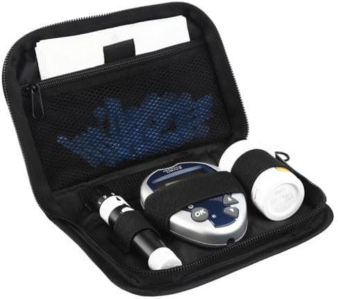GENCAM Diabetes Travel Case for One Touch Ultra 2, Blood Glucose Monitor Carrying Case for One Touch Ultra 2/Accu Chek, Diabetic Organizer Carrying Bag Kit