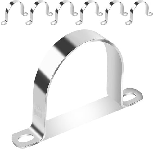 YFLeomry 6 abrazaderas de tubo de 80 mm de diámetro, de acero inoxidable para fijación, soporte universal de metal para tuberías, cables