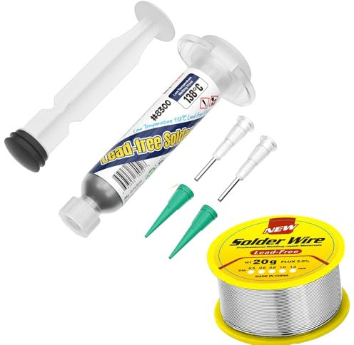Lötpaste für präzises SMD-Löten, hochwertiges Lötzinn mit Kontaktspray für Elektronik, ideal für feine Lötarbeiten an Leiterplatten und elektronischen Bauteilen, bleifrei, einfach anzuwenden